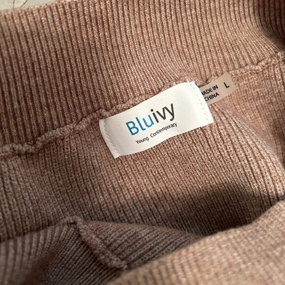 Blu Ivy Tan Body Con Sweater Dress - Picture 7 of 7